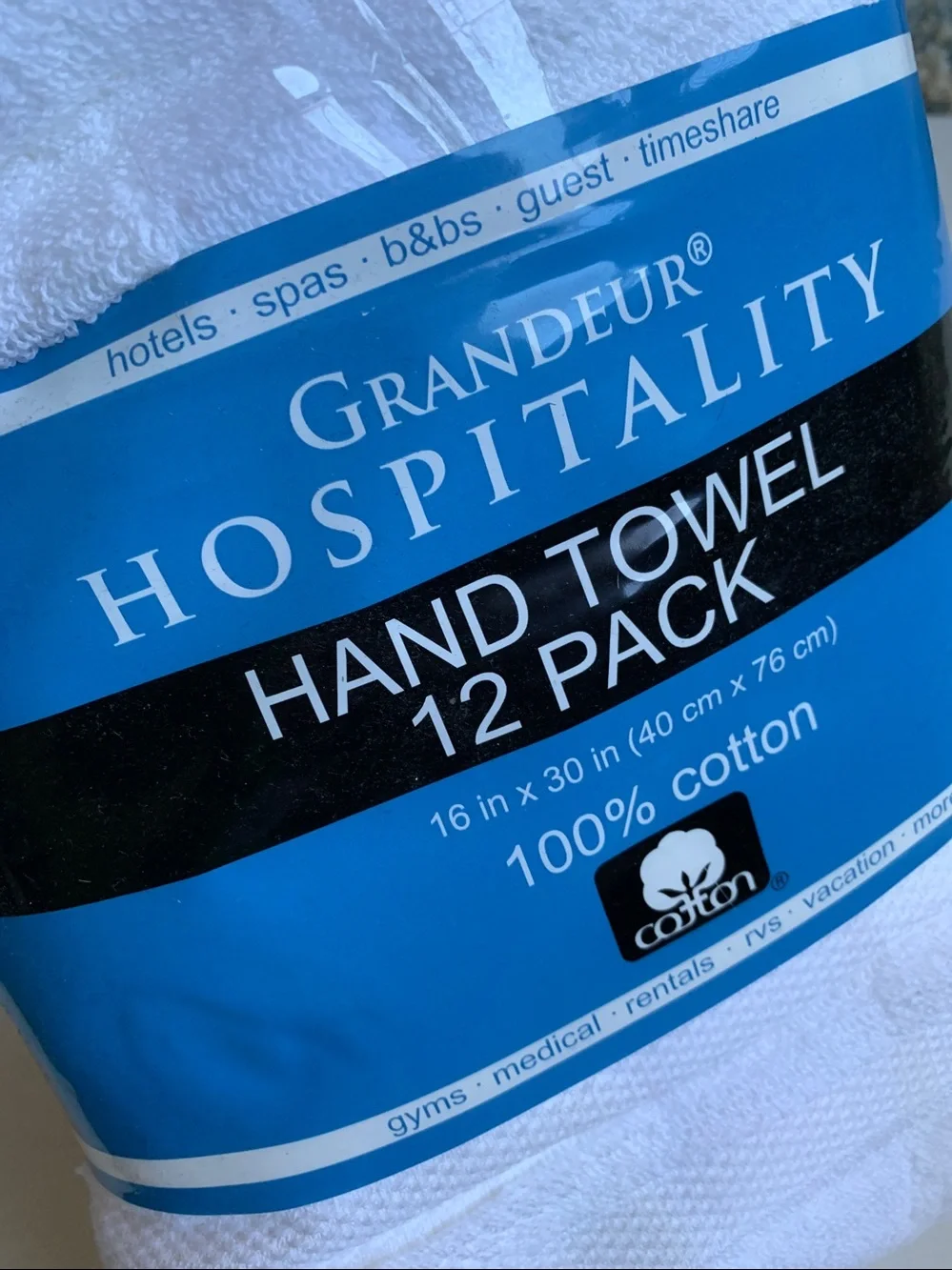 NWT GRANDEUR Hand Towels 12-Pack Hotel Grade 100% Cotton